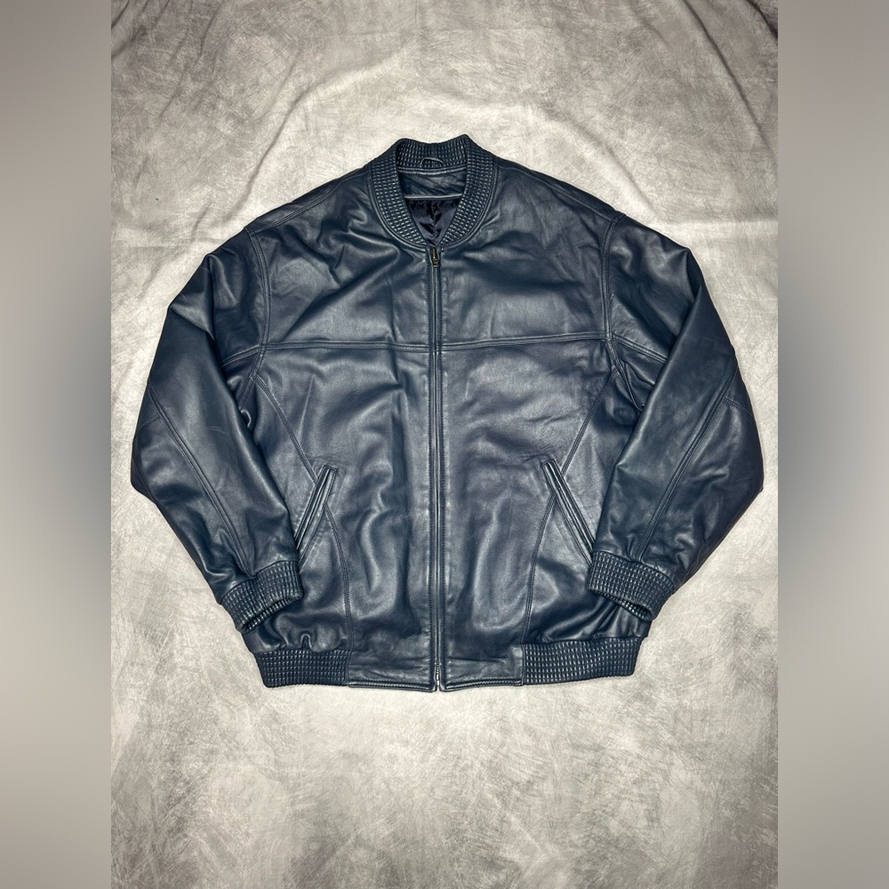 Vintage Leather Jacket blue Men's Biker Moto Style
Condition 10/10
Size: XL